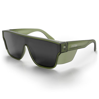 Primes Matte Moss Green Frame Polarised Lens Safety Glasses