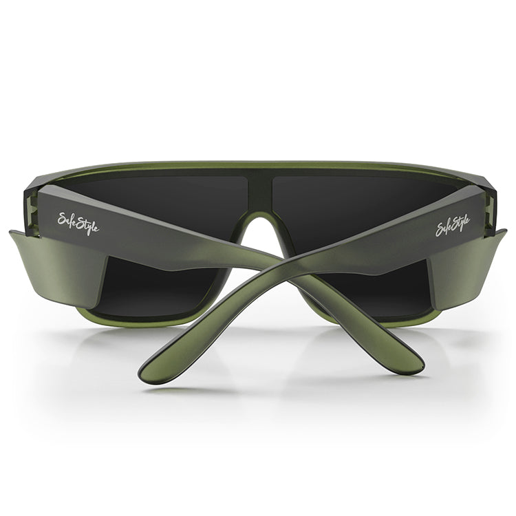 Primes Matte Moss Green Frame Polarised Lens Safety Glasses