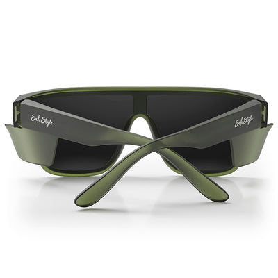 Primes Matte Moss Green Frame Polarised Lens Safety Glasses