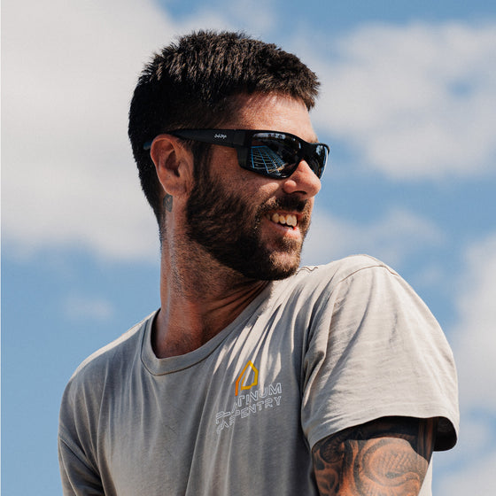Keels Matte Black Frame Grey Polarised Lens Safety Glasses