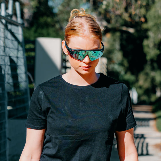 Phantoms Matte Black Frame Reflectors Blue Lens Safety Glasses