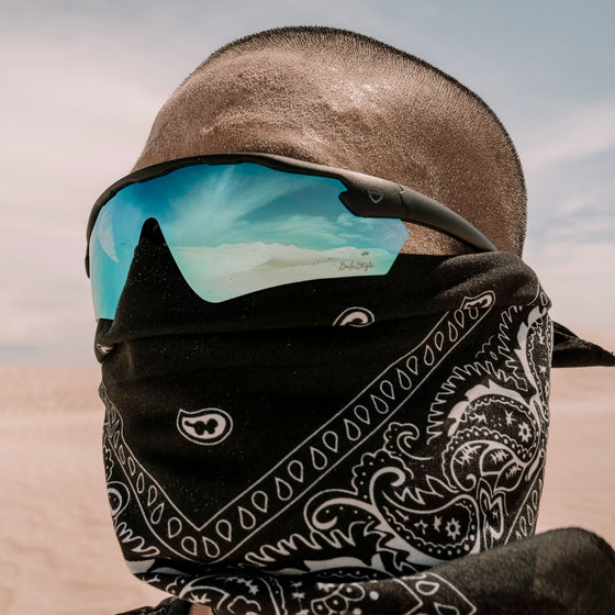 Phantoms Matte Black Frame Reflectors Blue Lens Safety Glasses