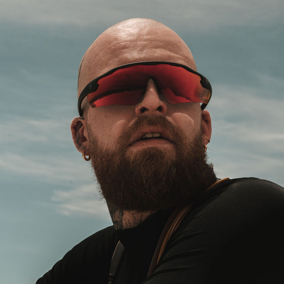 Phantoms Matte Black Frame Reflectors Red Lens Safety Glasses