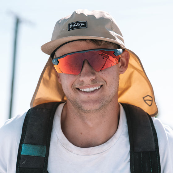 Phantoms Matte Navy Reflectors Red Lens Safety Glasses