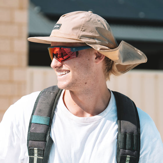 Phantoms Matte Navy Reflectors Red Lens Safety Glasses