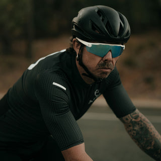 Phantoms Matte White Frame Reflectors Blue Lens Safety Glasses