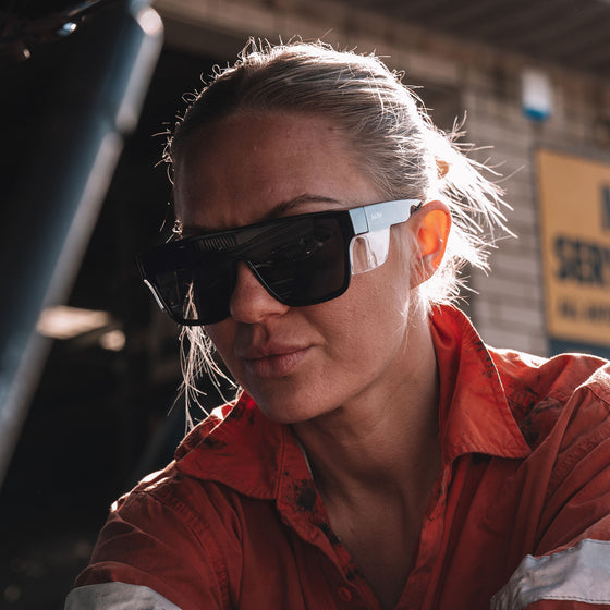 Primes Black Frame Polarised Lens Safety Glasses