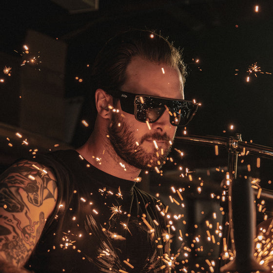 Primes Matte Black Frame Polarised Lens Safety Glasses