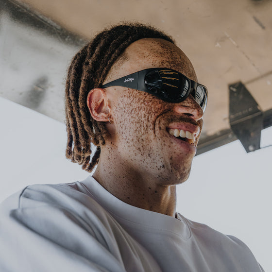 Sonics Matte Black Frame Polarised Lens Safety Glasses