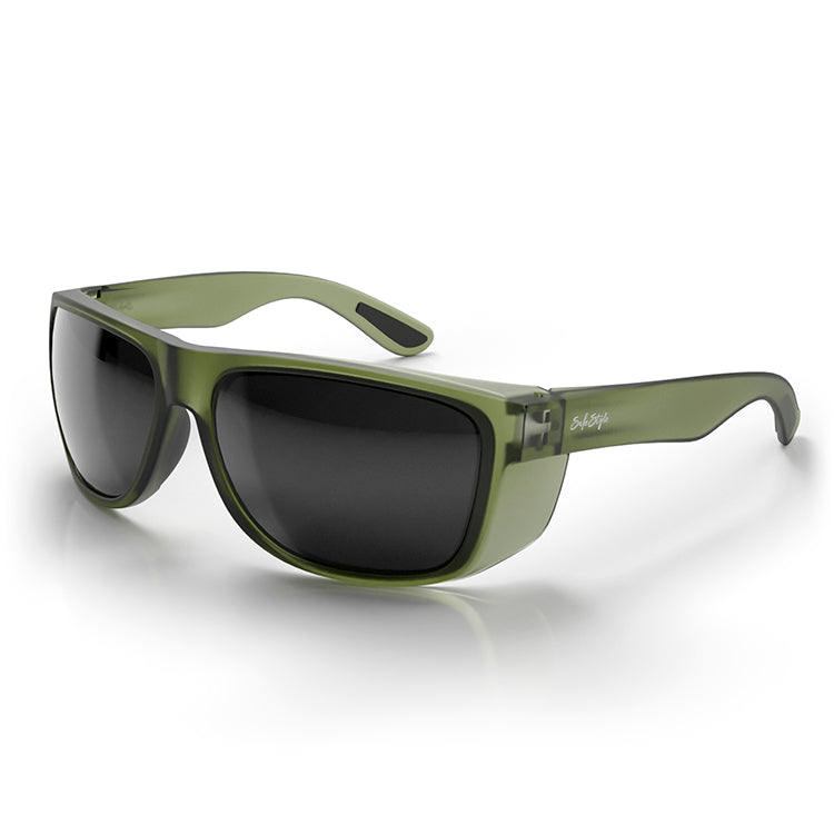 Rapids Matte Moss Green Frame Polarised Lens Safety Glasses