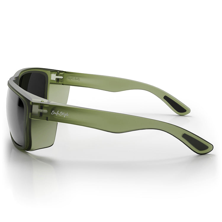 Rapids Matte Moss Green Frame Polarised Lens Safety Glasses