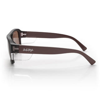 Skylines Chocolate Frame with brown polarised lens, side view