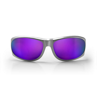Sonics Silver Infernos Frame Mirrors Purple Polarised Lens Safety Glasses