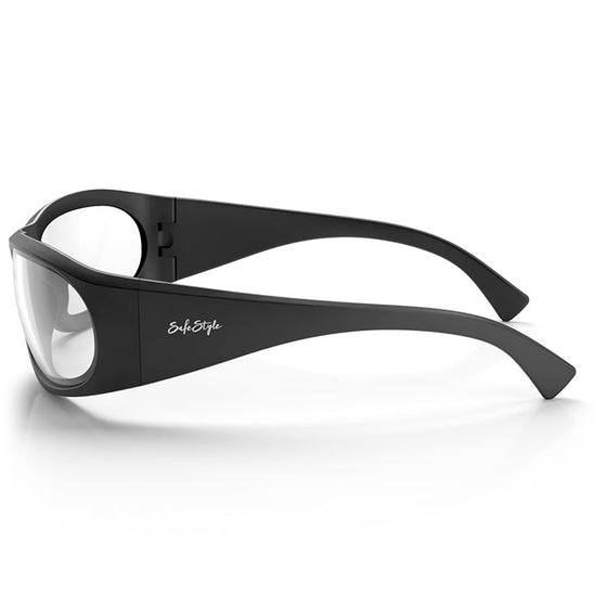 Sonics Matte Black Frame Clear Lens Safety Glasses