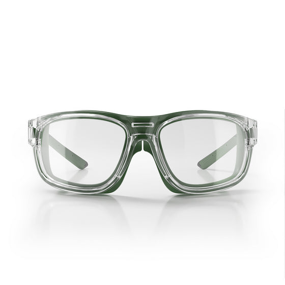 Switches Clear/Green Frame Clear Lens Safety Glasses