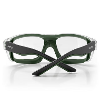 Switches Clear/Green Frame Clear Lens Safety Glasses