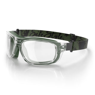 Switches Clear/Green Frame Clear Lens Safety Glasses