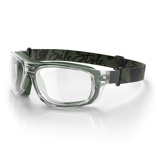 Switches Clear/Green Frame Clear Lens Safety Glasses