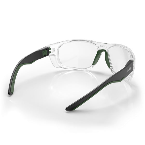 Switches Clear/Green Frame Clear Lens Safety Glasses