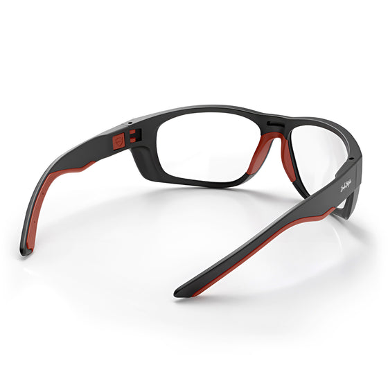 Switches Matte Black/Red Frame Clear Lens Safety Glasses