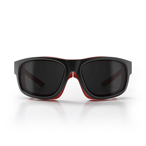 Switches Matte Black/Red Frame Grey Polarised Lens Safety Glasses
