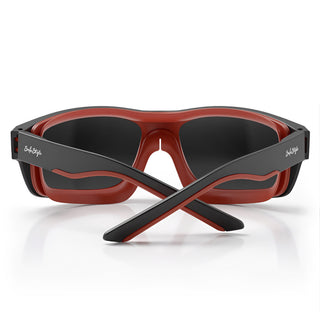 Switches Matte Black/Red Frame Grey Polarised Lens Safety Glasses