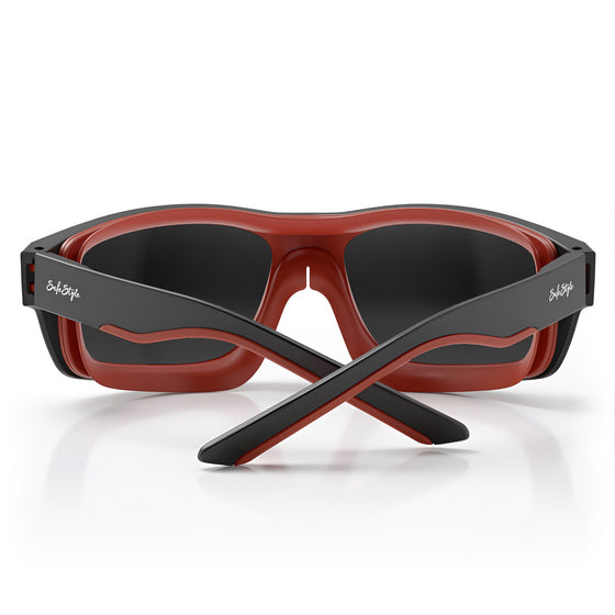 Switches Matte Black/Red Frame Grey Polarised Lens Safety Glasses