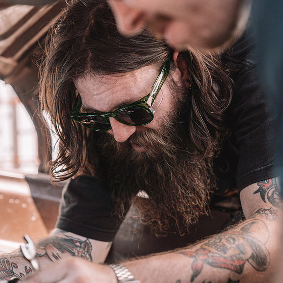 Cruisers Green Frame Polarised Lens Safety Glasses