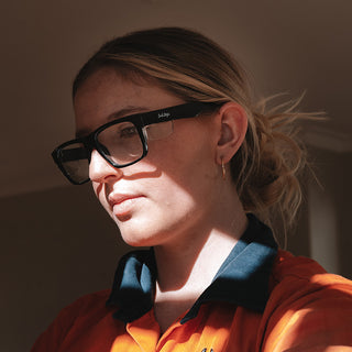 Fusions Black Frame Clear Lens Safety Glasses