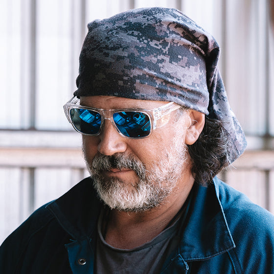 Fusions Clear Frame Mirrors Blue Polarised Lens Safety Glasses