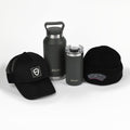 Water Bottle + Coffee Cup + Trucker Hat + Beanie Bundle