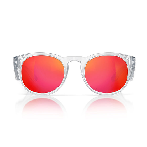 Cruisers Clear Frame Mirrors Red Polarised Safety Glasses
