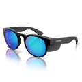 Cruisers Matte Black Frame Mirrors Blue Polarised Safety Glasses