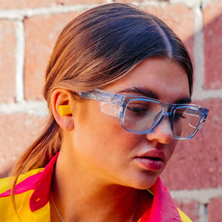 Fusions Blue Frame Clear Lens Safety Glasses