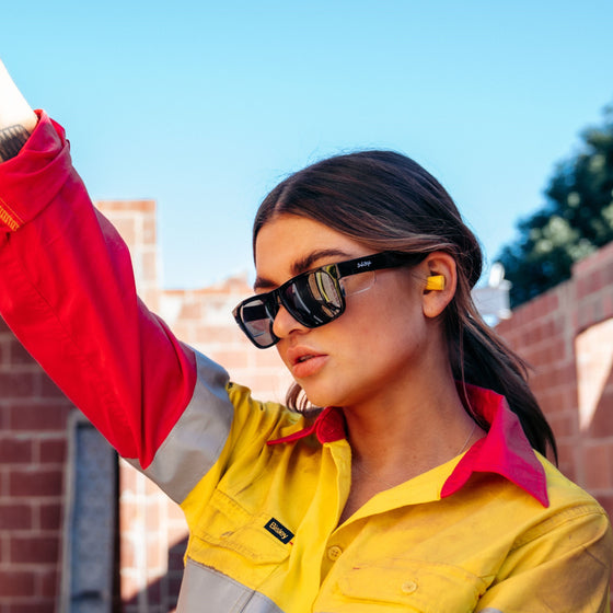 Fusions Black Frame Tinted Lens Safety Glasses